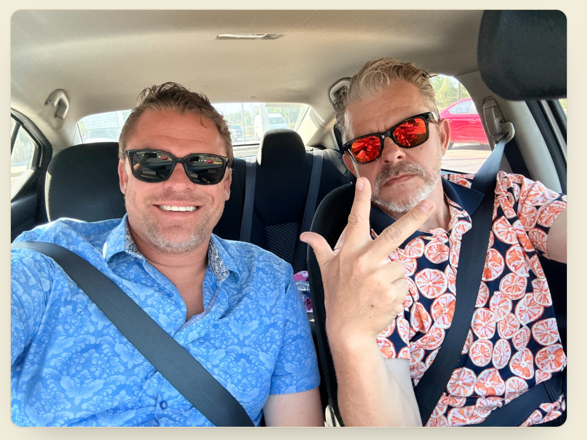 Zachary Fraser and Thomas Putzel in Puerto Vallarta, the day they came up with Señor Susan